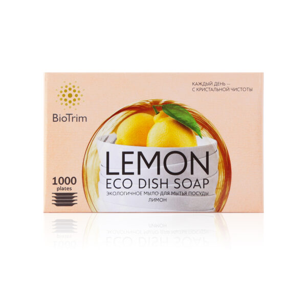 Organic soap for dish washing, lemon-scented